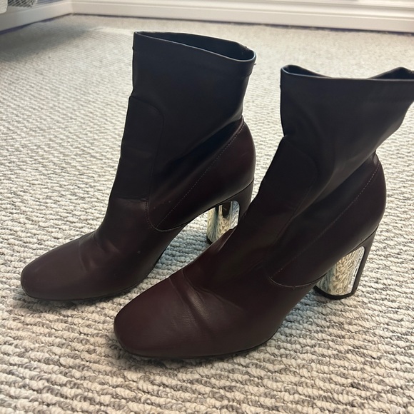 Burgundy ZARA HEELED BOOTS - Picture 4 of 6